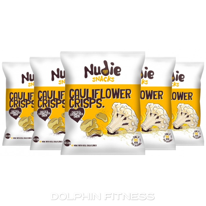 Nudie Snacks Cauliflower Crisps Cheese & Caramelised Onion 24 x 22g