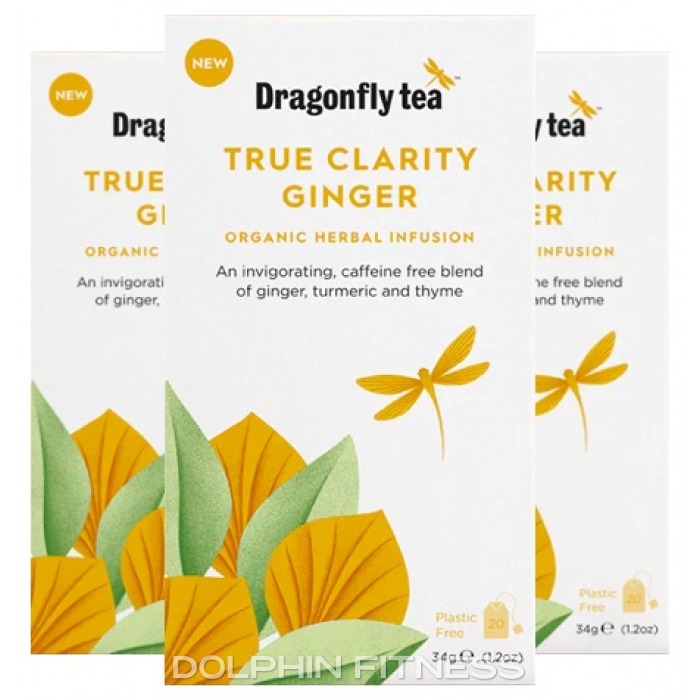 Dragonfly Tea Organic True Clarity Ginger Herbal Infusion 4 x 20 Teabags