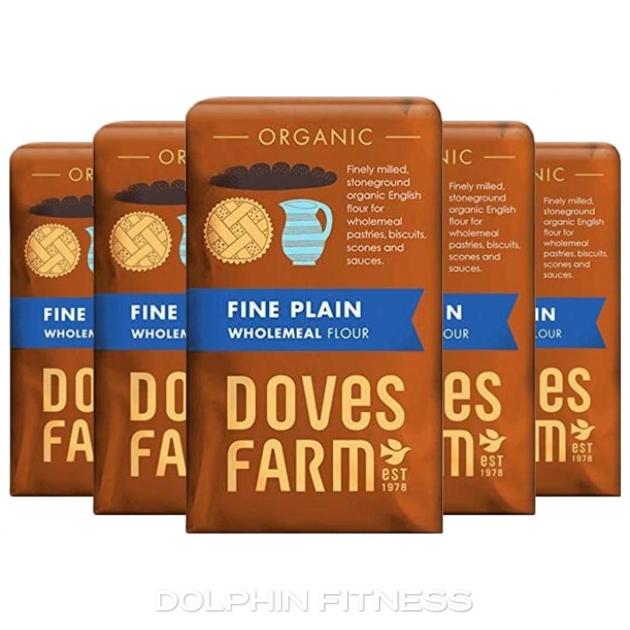 Doves Farm Organic Fine Plain Wholemeal Flour 5 x 1 kg