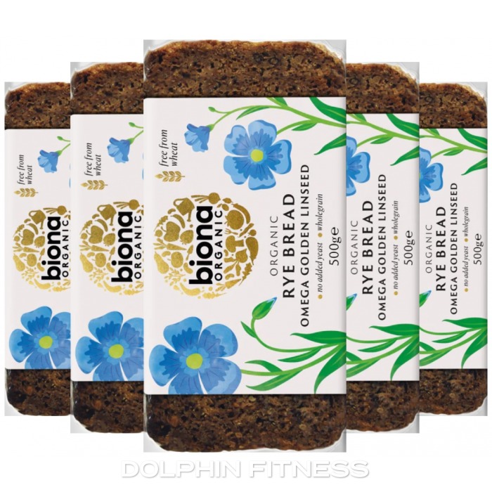 Biona Organic Rye Omega with Golden Linseed Bread 6 x 500g