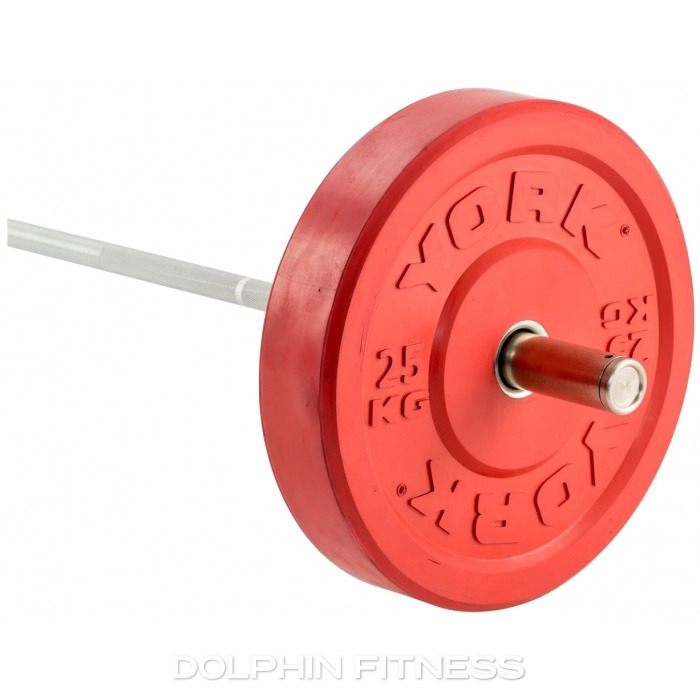 York Coloured Olympic Solid Rubber Bumper Plate 1 x 25 kg