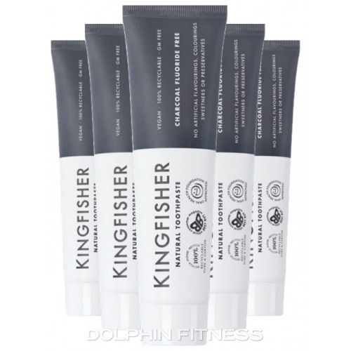 Kingfisher Naturally Whitening Charcoal Fluoride Free Toothpaste 12 x