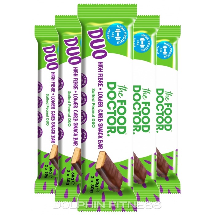 The Food Doctor Duo Bar 12 X 60g Salted Peanut