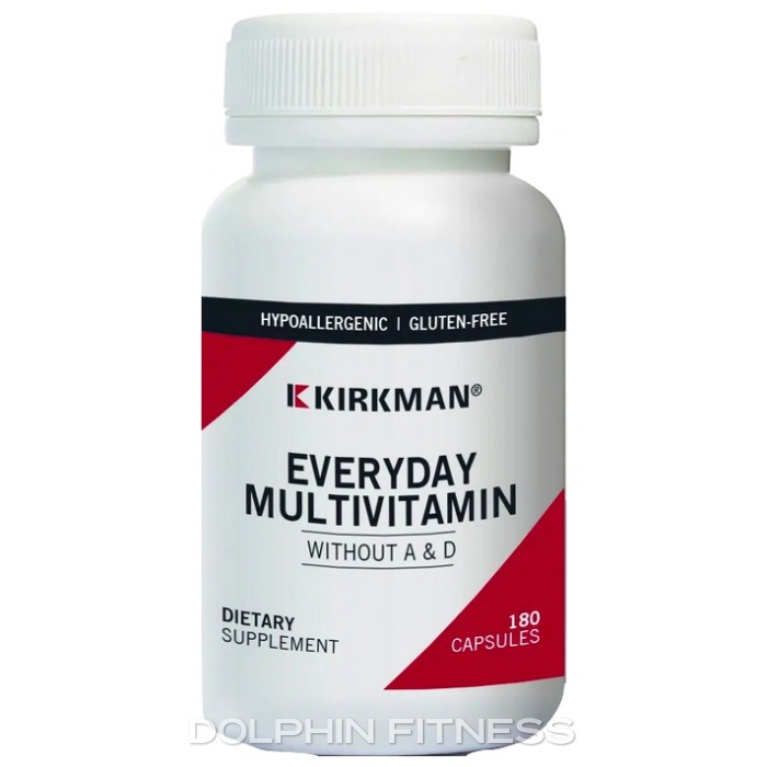 Kirkman Everyday Multivitamin Without A & D 180 Capsules