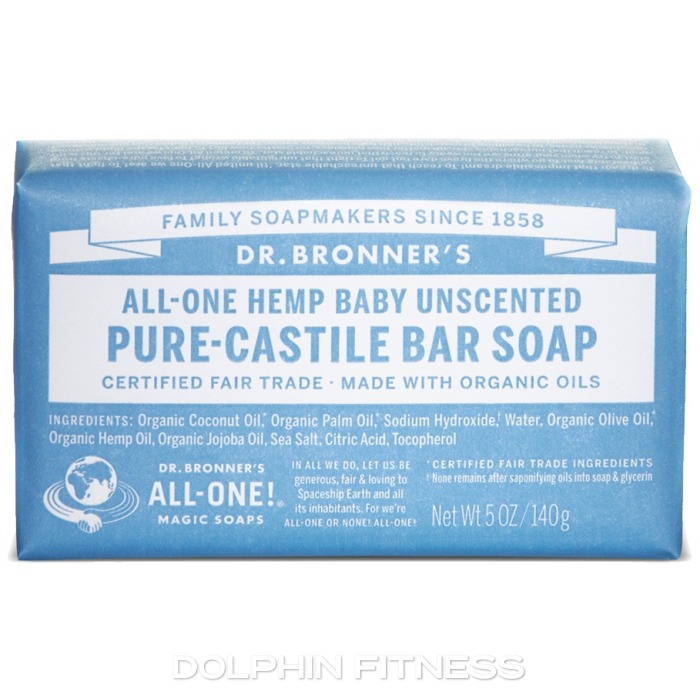 Dr. Bronner's AllOne Hemp Baby Unscented PureCastile Bar Soap 1 x 140g