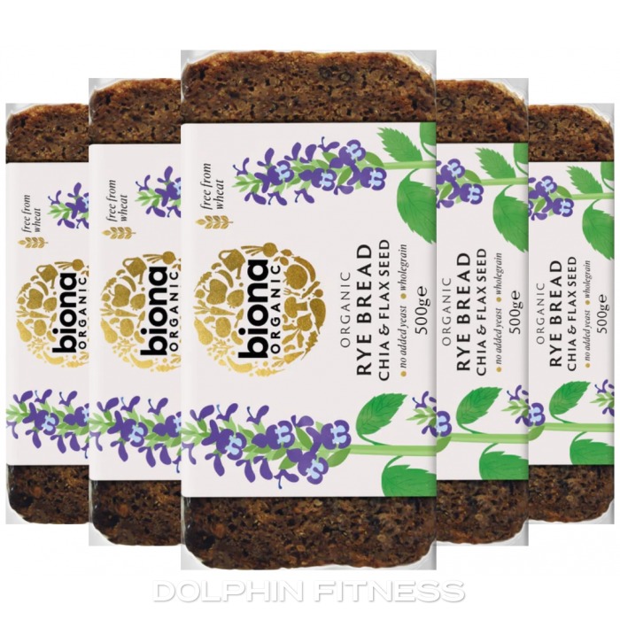 Biona Organic Rye Bread with Chia & Flax Seed 6 x 500g