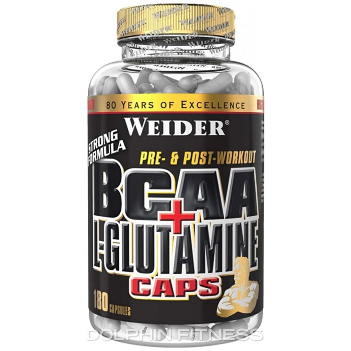 Weider BCAA + LGlutamine Caps 180 Capsules