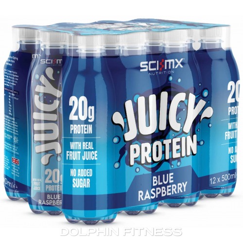 SCI-MX Juicy Protein 20g Bottle 12 Bottles Blue Raspberry